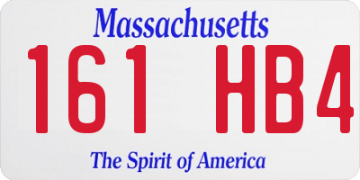 MA license plate 161HB4