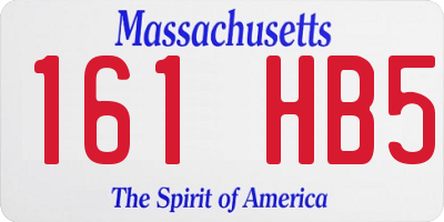 MA license plate 161HB5