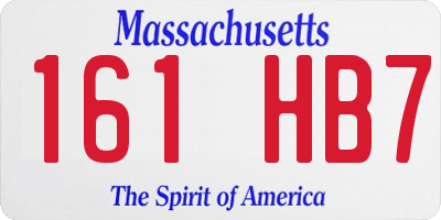 MA license plate 161HB7