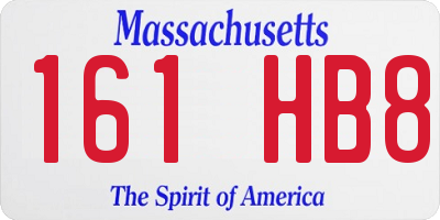 MA license plate 161HB8