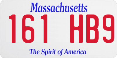 MA license plate 161HB9