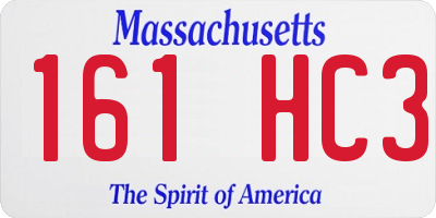 MA license plate 161HC3