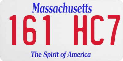 MA license plate 161HC7