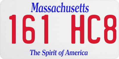 MA license plate 161HC8