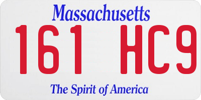 MA license plate 161HC9