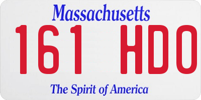 MA license plate 161HD0
