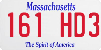 MA license plate 161HD3