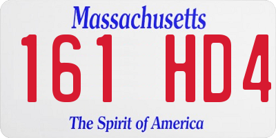 MA license plate 161HD4