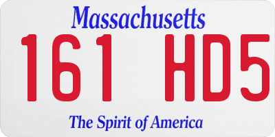 MA license plate 161HD5