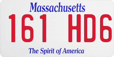 MA license plate 161HD6
