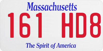 MA license plate 161HD8