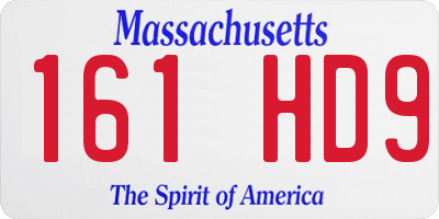 MA license plate 161HD9