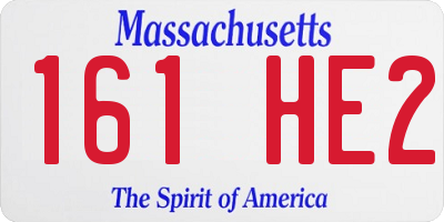 MA license plate 161HE2