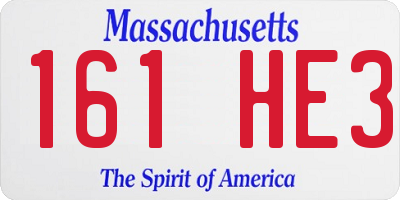 MA license plate 161HE3