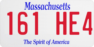 MA license plate 161HE4