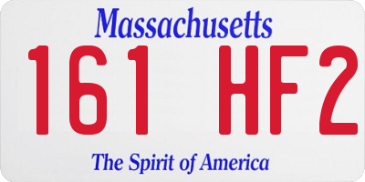 MA license plate 161HF2