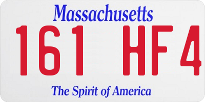 MA license plate 161HF4