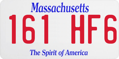 MA license plate 161HF6