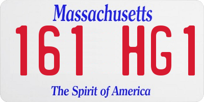 MA license plate 161HG1