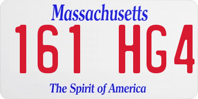 MA license plate 161HG4