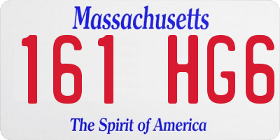 MA license plate 161HG6