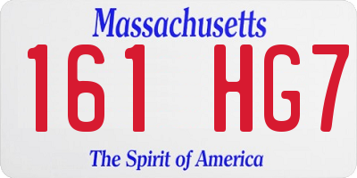 MA license plate 161HG7