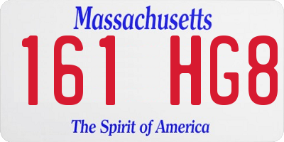 MA license plate 161HG8