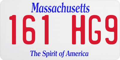 MA license plate 161HG9