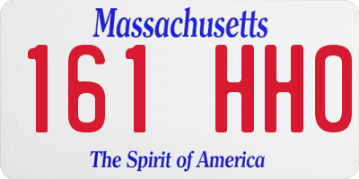 MA license plate 161HH0