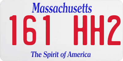 MA license plate 161HH2