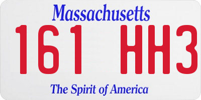 MA license plate 161HH3