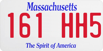 MA license plate 161HH5