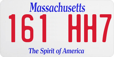 MA license plate 161HH7