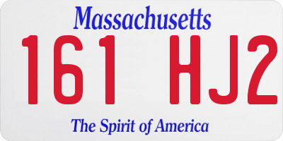 MA license plate 161HJ2