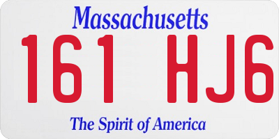 MA license plate 161HJ6