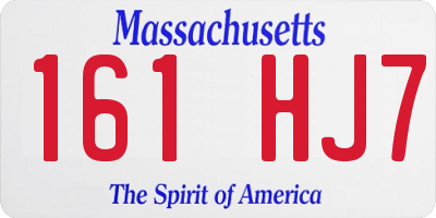 MA license plate 161HJ7