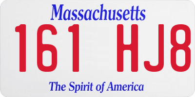 MA license plate 161HJ8