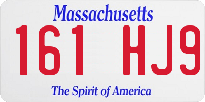 MA license plate 161HJ9