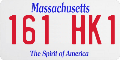 MA license plate 161HK1
