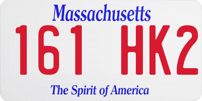 MA license plate 161HK2