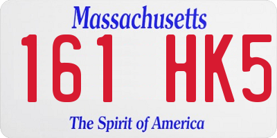 MA license plate 161HK5
