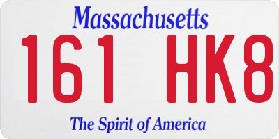 MA license plate 161HK8