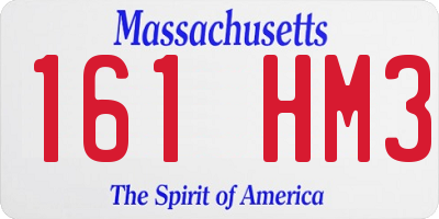 MA license plate 161HM3