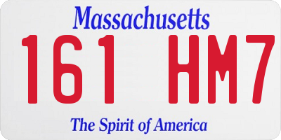 MA license plate 161HM7