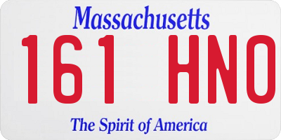 MA license plate 161HN0