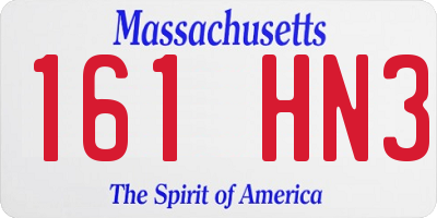 MA license plate 161HN3