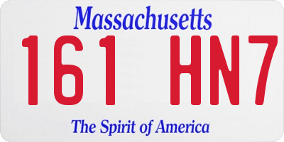MA license plate 161HN7