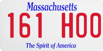 MA license plate 161HO0