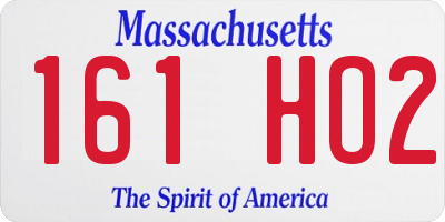 MA license plate 161HO2