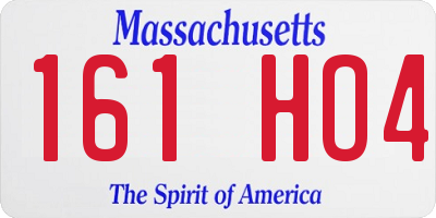 MA license plate 161HO4